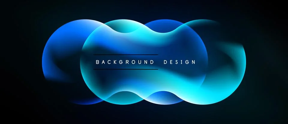 Abstract blue waves form flowing design. Dark background emphasizes vibrant, Stock Illustration