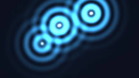 Abstract blue waves with light patterns in a dark Video stock 338034980