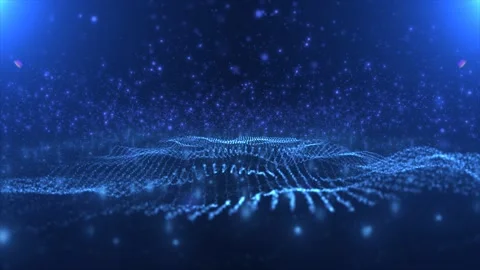 Abstract blue waves lines from particles... | Stock Video | Pond5