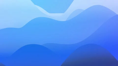 Abstract blue waves. Liquid gradient of paint with internal glow forms hills or Stock Footage 138084592