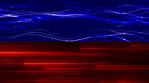 Abstract blue waves made of particles on a dark background. Stock Footage 281400901