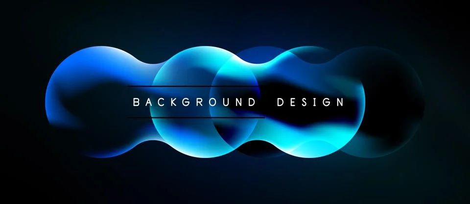 Abstract blue waves over black background. Modern design element, dynamic s.. Stock Illustration