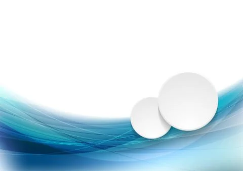 Abstract blue waves pattern and white circles background 스톡 일러스트