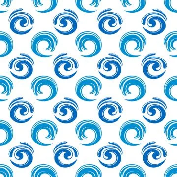 Abstract blue waves seamless pattern design Illustrazione stock