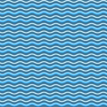 Abstract Blue Waves Seamless Pattern Background. Vector Illustrazione stock