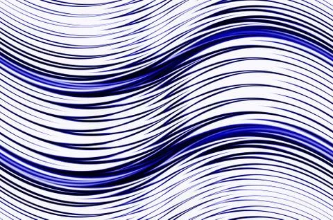 Abstract blue waves shapes on white backgrounds Stock Illustration