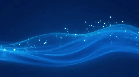 Abstract blue waves with shimmering particles Stock Footage 331459443