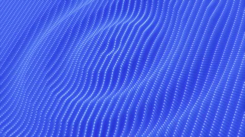 Abstract blue waves streaks circles of particles and dots futuristic rhythmic Stock Illustration
