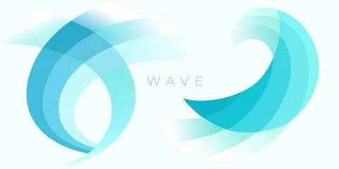 Abstract blue waves on white background. Stock Illustration