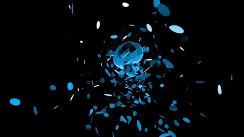 Abstract blue waving 3D grid or mesh of pulsating geometric objects. Use as Stock Footage