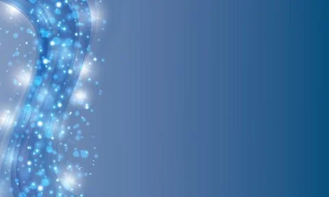 Abstract blue wavy background with glowing bokeh and sparkles. 스톡 일러스트