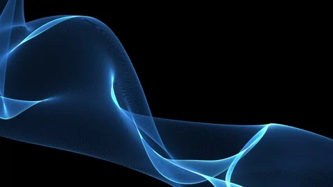 Abstract Blue Wavy Background. Wavy Particles. 4K Stock Footage 271342300