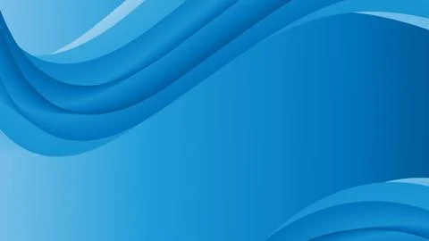 Abstract Blue Wavy Design with Gradient Background and Flowing Curves Stock Illustration