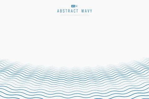 Abstract blue wavy design of simple decoration background. Stock-Illustration