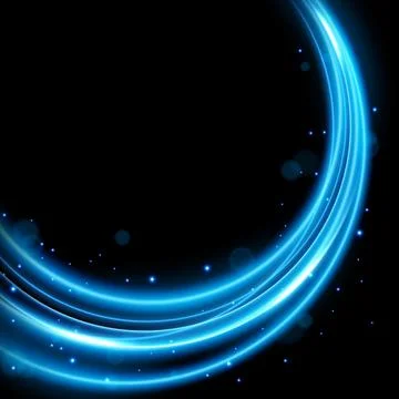 Abstract Blue Wavy Line of Light, Isolated and Easy to Edit, Vector Illustr.. Stock Illustration