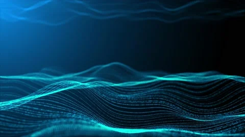 Abstract blue wavy lines animating seamless loop Stock Footage 230323578