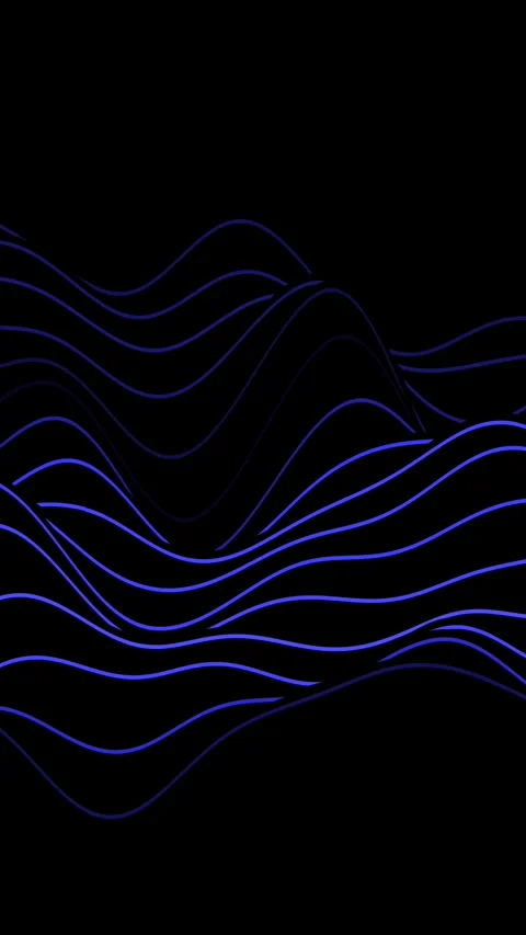Abstract Blue Wavy Lines on Black Background Dynamic Motion Graphic Stock Footage 339219438