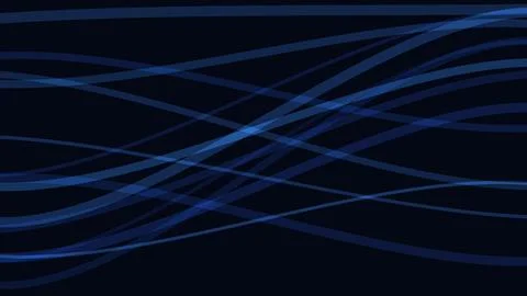 Abstract blue wavy lines flowing across dark background with subtle glow an.. Stock Illustration