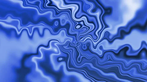 Abstract blue wavy liquid lines background, glowing ripple motion loop Vídeo Stock 341948587
