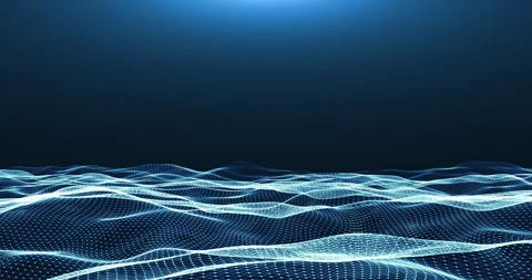 Abstract blue wavy ocean made of plexuses dots and lines1 Stock Footage 277896809