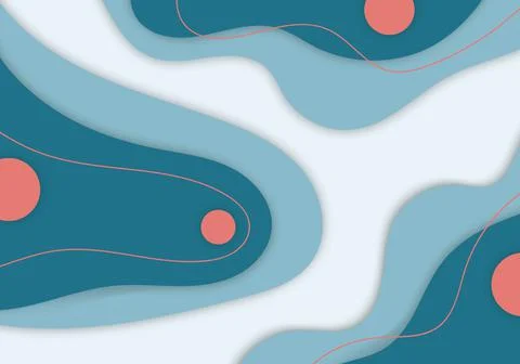 Abstract blue wavy pattern decorative style artwork. Stock Illustration