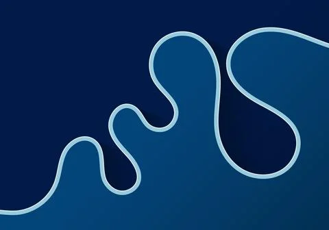 Abstract blue wavy pattern design of minimal stripe template. Stock Illustration