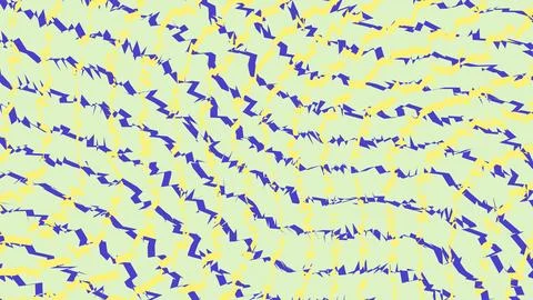 Abstract blue wavy pattern with yellow lines Illustrazione stock