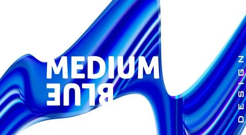 Abstract blue wavy shape on white. Futuristic graphic design Illustrazione stock