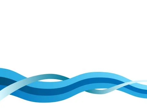 Abstract blue wavy  vector background with copy space. Stock Illustration