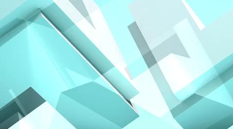 Abstract blue white background with low poly geometric pattern, 3d art Stock Illustration