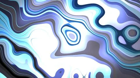 Abstract blue white liquid epoxy acrylic resin swirling twisted lines abstrac Stock Illustration