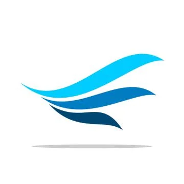 Abstract Blue Wing Feather Logo Template Illustration Design. EPS 10. Stock Illustration