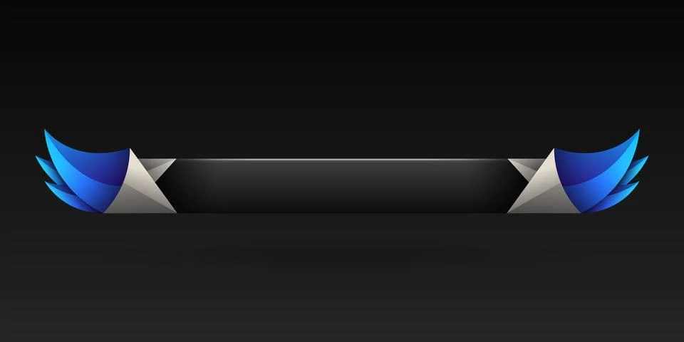 Abstract blue wings border lower third game gui screen title banner template Stock Illustration