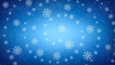 Abstract blue winter background featuring delicate white snowflakes falling.. Stock Illustration