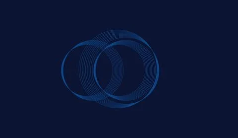 Abstract blue wireframe circles on dark background geometric digital design for 스톡 일러스트
