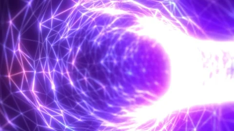 Abstract blue wireframe energy core with glowing geometric mesh Stock Footage 331028526