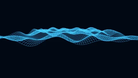 Abstract blue wireframe grid wave motion stock footage Stock Footage 344809620