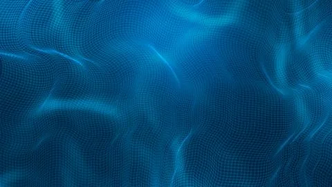 Abstract blue wireframe mesh digital wave background, technology and data v.. Stockfoto's