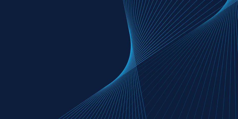 Abstract blue wireframe mesh grid background with curved geometric lines and Stock Illustration