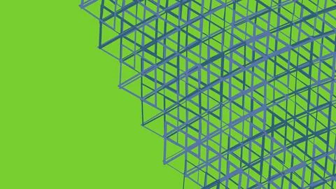 Abstract blue wireframe structure on a green background Stock Illustration