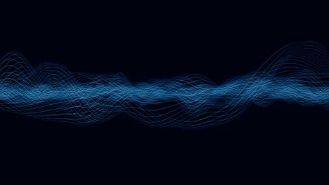 Abstract blue wireframe wave - big data audio frequency Stock Footage 340229478