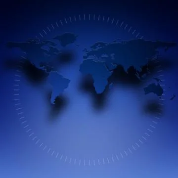 Abstract Blue World Map Stock Illustration