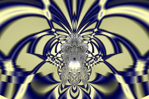 Abstract blue-yellow background of lines and swirls, bright contrast pattern Stock Illustration