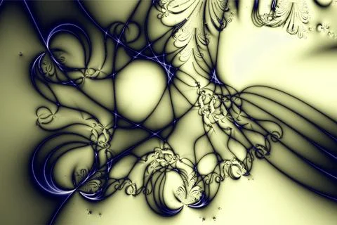 Abstract blue-yellow background of lines and swirls, bright contrast pattern Illustrazione stock