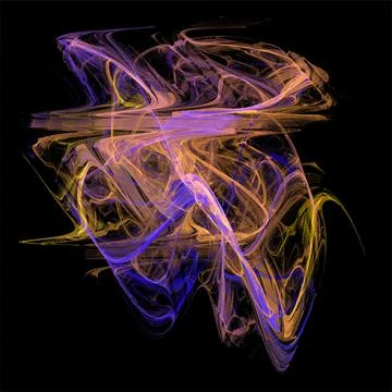 Abstract blue-yellow luminous pattern on black background, design, wallpaper Stock Illustration