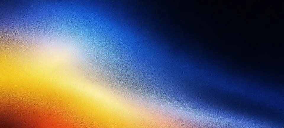 Abstract Blue Yellow Orange Gradient Grainy Texture Background 库存插图