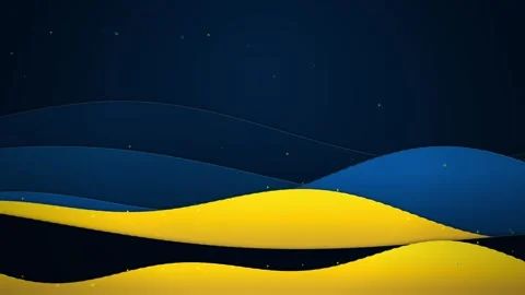 Abstract Blue Yellow Wave Animation for Corporate Presentation Background Loo Stock Footage 346003028