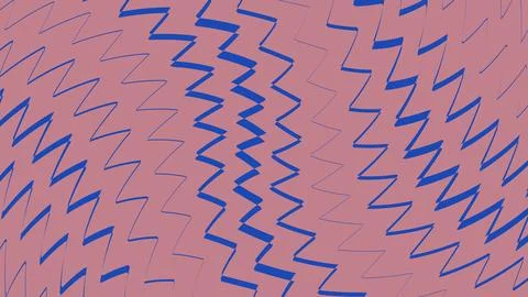 Abstract blue zigzag lines on pink background Stock Illustration