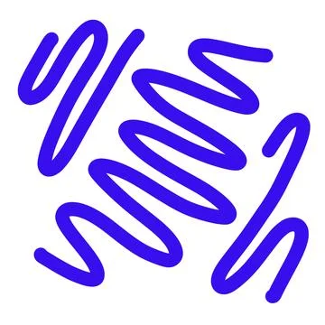 Abstract Blue Zigzag Scribble Line Art, Hand-Drawn Wavy Element Ilustración de archivo