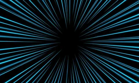 Abstract blue zoom speed light on black design modern futuristic technology Stock Illustration